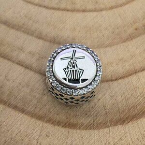 Pandora Holland Windmill Dangle Charm Travel Pendant, S925 Silver Jewelry